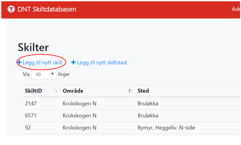 Legg til nytt skilt
