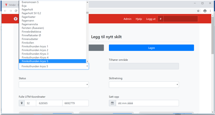 Legg til nytt skilt på eksisterende sted