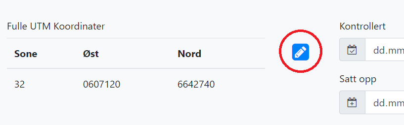 Redigere skiltstedet
